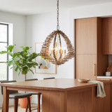 Varaluz - 559P06DBFG - Six Light Pendant - Construct - Dark Bronze / French Gold