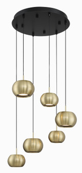 George Kovacs - P5474-884-L - LED Pendant - Halo - Coal And Brushed Gold Finish