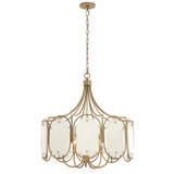 Varaluz - 556P05BK - Five Light Pendant - Panelist - Brass Kisser