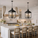 Varaluz - 547P04LAZNCATB - Four Light Pendant - Midnight Manor - Blackened Zinc/Antique Bronze