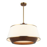 Varaluz - 520P06SBW - Six Light Pendant - Desert Flyer - Satin Brass/Medium Walnut