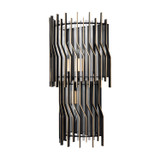 Varaluz - 393W03MBFG - Three Light Wall Sconce - Park Row - Matte Black/French Gold