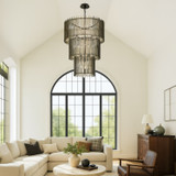 Varaluz - 393C18MBFG - 18 Light Chandelier - Park Row - Matte Black/French Gold