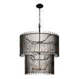 Varaluz - 393C14MBFG - 14 Light Chandelier - Park Row - Matte Black/French Gold
