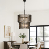 Varaluz - 393C14MBFG - 14 Light Chandelier - Park Row - Matte Black/French Gold