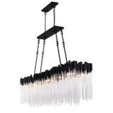 Varaluz - 309N12MBFG - 12 Light Linear Chandelier - Matrix - Matte Black/French Gold