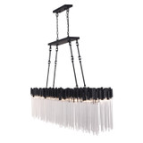 Varaluz - 309N12MBFG - 12 Light Linear Chandelier - Matrix - Matte Black/French Gold