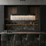 Varaluz - 309N12MBFG - 12 Light Linear Chandelier - Matrix - Matte Black/French Gold