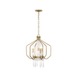 Varaluz - 270P04BK - Four Light Pendant - Barcelona - Brass Kisser