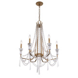 Varaluz - 270C06BK - Six Light Chandelier - Barcelona - Brass Kisser
