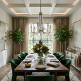 Varaluz - 270C06BK - Six Light Chandelier - Barcelona - Brass Kisser