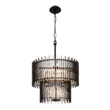 Varaluz - 393C10MBFG - Ten Light Chandelier - Park Row - Matte Black/French Gold