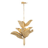 Varaluz - 901C09FGN - Nine Light Chandelier - Banana Leaf - French Gold/Natural Seagrass