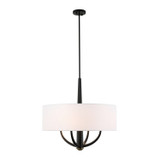Varaluz - 503P04BLSB - Four Light Pendant - Patchwork - Black/Satin Brass