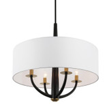 Varaluz - 503P04BLSB - Four Light Pendant - Patchwork - Black/Satin Brass