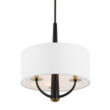 Varaluz - 503P03BLSB - Three Light Pendant - Patchwork - Black/Satin Brass