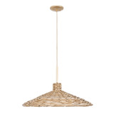 Varaluz - 502P05FGN - Five Light Pendant - Hilton Head - French Gold/Natural Seagrass