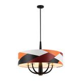 Varaluz - 501P05BLSB - Five Light Pendant - Patchwork - Black/Satin Brass/Patchwork