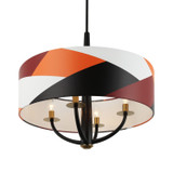 Varaluz - 501P04BLSB - Four Light Pendant - Patchwork - Black/Satin Brass/Patchwork