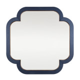 Varaluz - 455MI36A - Wall Mirror - Swiss - Dark Blue Grasscloth/Weathered Brass