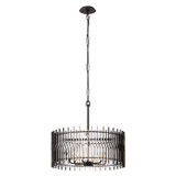 Varaluz - 393P06MBFG - Six Light Pendant - Park Row - Matte Black/French Gold