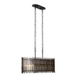 Varaluz - 393N05MBFG - Five Light Linear Pendant - Park Row - Matte Black/French Gold