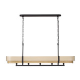 Varaluz - 389N05MBHN - Five Light Linear Pendant - Blonde Moment - Matte Black/Honey/Medium Oak