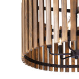 Varaluz - 387P06MBW - Six Light Pendant - Suratto - Matte Black/Medium Walnut