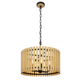 Varaluz - 387P06MBH - Six Light Pendant - Suratto - Matte Black/Honey Blonde