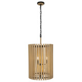 Varaluz - 387F06MBH - Six Light Foyer Pendant - Suratto - Matte Black/Honey Blonde
