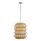 Varaluz - 382F06AGGD - Six Light Foyer Pendant - Swoon - Antique Gold/Gold Dust