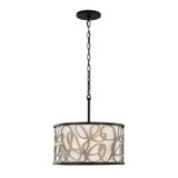 Varaluz - 381P03MBAR - Three Light Pendant - Scribble - Matte Black/Artifact