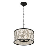 Varaluz - 381P03MBAR - Three Light Pendant - Scribble - Matte Black/Artifact
