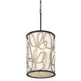 Varaluz - 381F06MBAR - Six Light Foyer Pendant - Scribble - Matte Black/Artifact