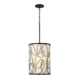 Varaluz - 381F06MBAR - Six Light Foyer Pendant - Scribble - Matte Black/Artifact