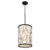 Varaluz - 381F06MBAR - Six Light Foyer Pendant - Scribble - Matte Black/Artifact