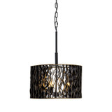 Varaluz - 380P03MBFG - Three Light Pendant - Estela - Matte Black/French Gold