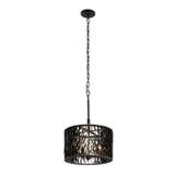 Varaluz - 380P03MBFG - Three Light Pendant - Estela - Matte Black/French Gold
