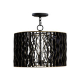Varaluz - 380P03MBFG - Three Light Pendant - Estela - Matte Black/French Gold