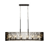 Varaluz - 380N06MBFG - Six Light Linear Pendant - Estela - Matte Black/French Gold
