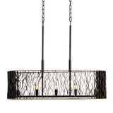 Varaluz - 380N05MBFG - Five Light Linear Pendant - Estela - Matte Black/French Gold