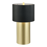 Varaluz - 368T01GOB - One Light Table Lamp - Secret Agent - Painted Gold/Black Leather
