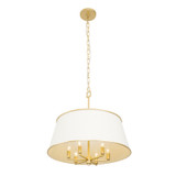 Varaluz - 364P06MWFG - Six Light Pendant - Coco - Matte White/French Gold
