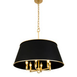 Varaluz - 364P06MBFG - Six Light Pendant - Coco - Matte Black/French Gold