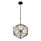 Varaluz - 353P03MBFG - Three Light Pendant - Marcia - Matte Black/French Gold