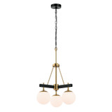 Varaluz - 352C03BLSB - Three Light Chandelier - Allie - Black/Satin Brass