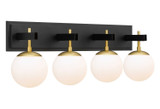 Varaluz - 352B04BLSB - Four Light Bath - Allie - Black/Satin Brass
