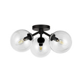 Alora - SF549315MBCL - Three Light Semi-Flush Mount - Cassia - Matte Black/Clear Glass
