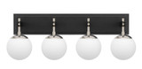 Varaluz - 352B04BLPN - Four Light Bath - Allie - Black/Polished Nickel