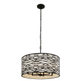 Varaluz - 348P06CB - Six Light Pendant - Kato - Carbon Black